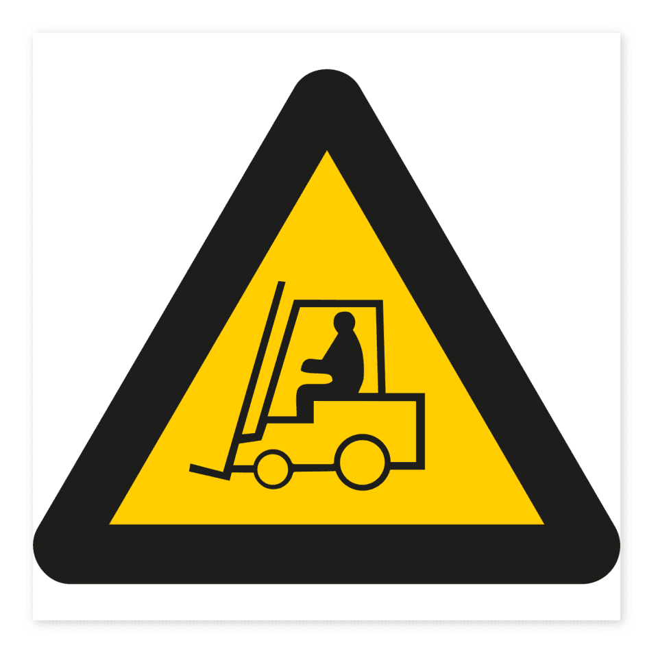 Varning för godstrafik-skylten har storleken 210x210mm och tillverkas i materialet Dekal. Denna standardskylt kan anpassas så att du kan skapa din egen version av skylten.