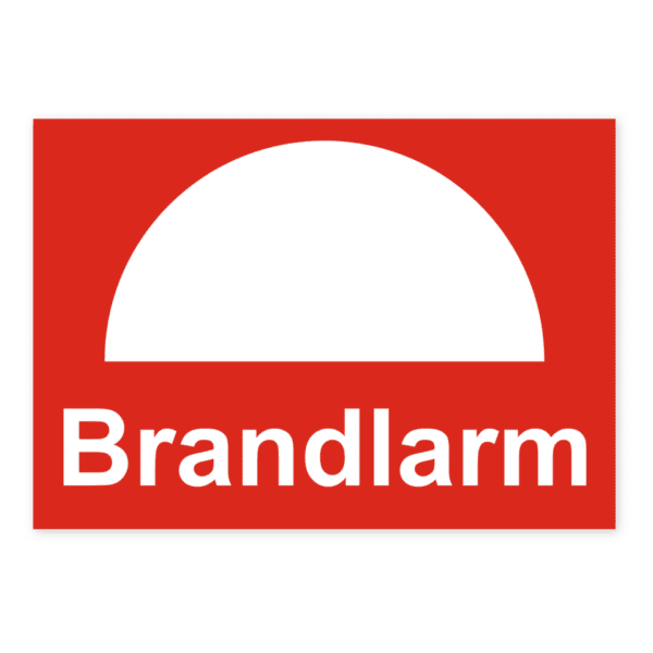 Brandlarm-skylten har storleken 210x148mm och tillverkas i materialet Aluminium 0.7mm. Denna standardskylt kan anpassas så att du kan skapa din egen version av skylten.